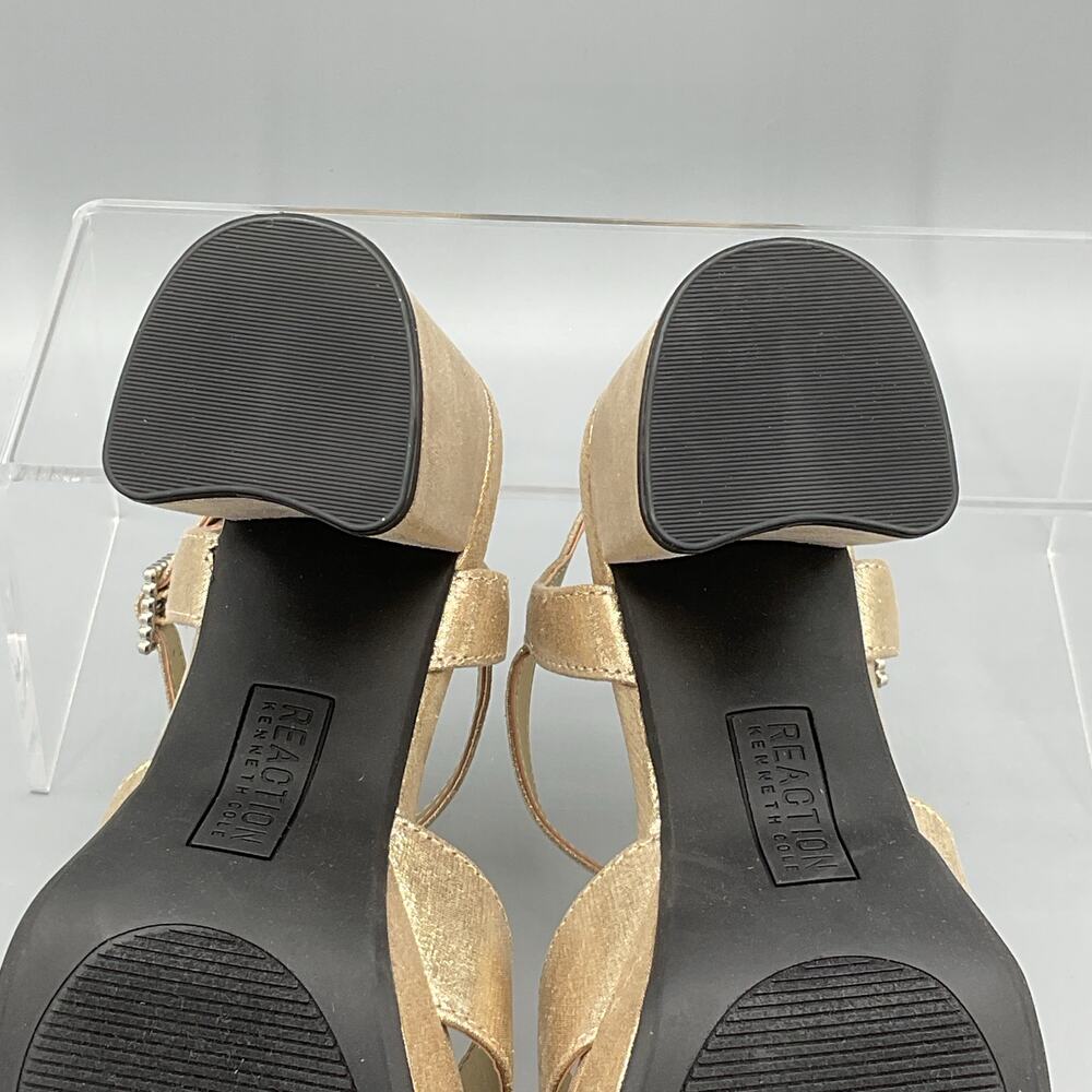 NEW Reaction Kenneth Cole Women’s Reeva Platform Sandals Gold Size 7M - Picture 9 of 10